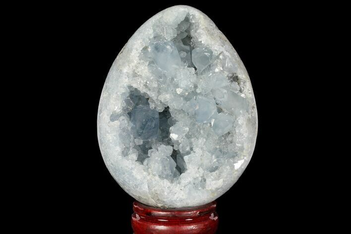 Crystal Filled Celestine (Celestite) Egg Geode - Madagascar #98776